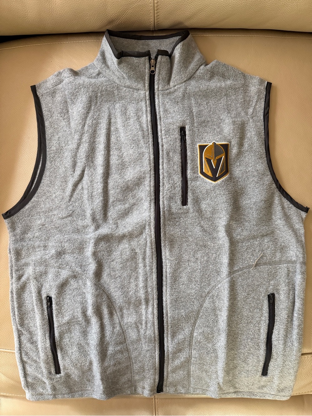 New Vegas Golden Knights Gray Fleece Zip Up Vest Promo Station Casinos sz Men XL
